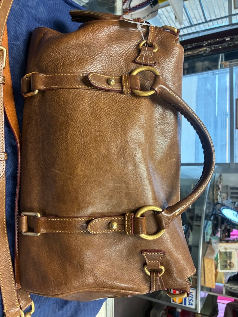 Dooney & Bourke Florentine Vachetta Large Satchel - Leather - Like New - Picture 5 of 8